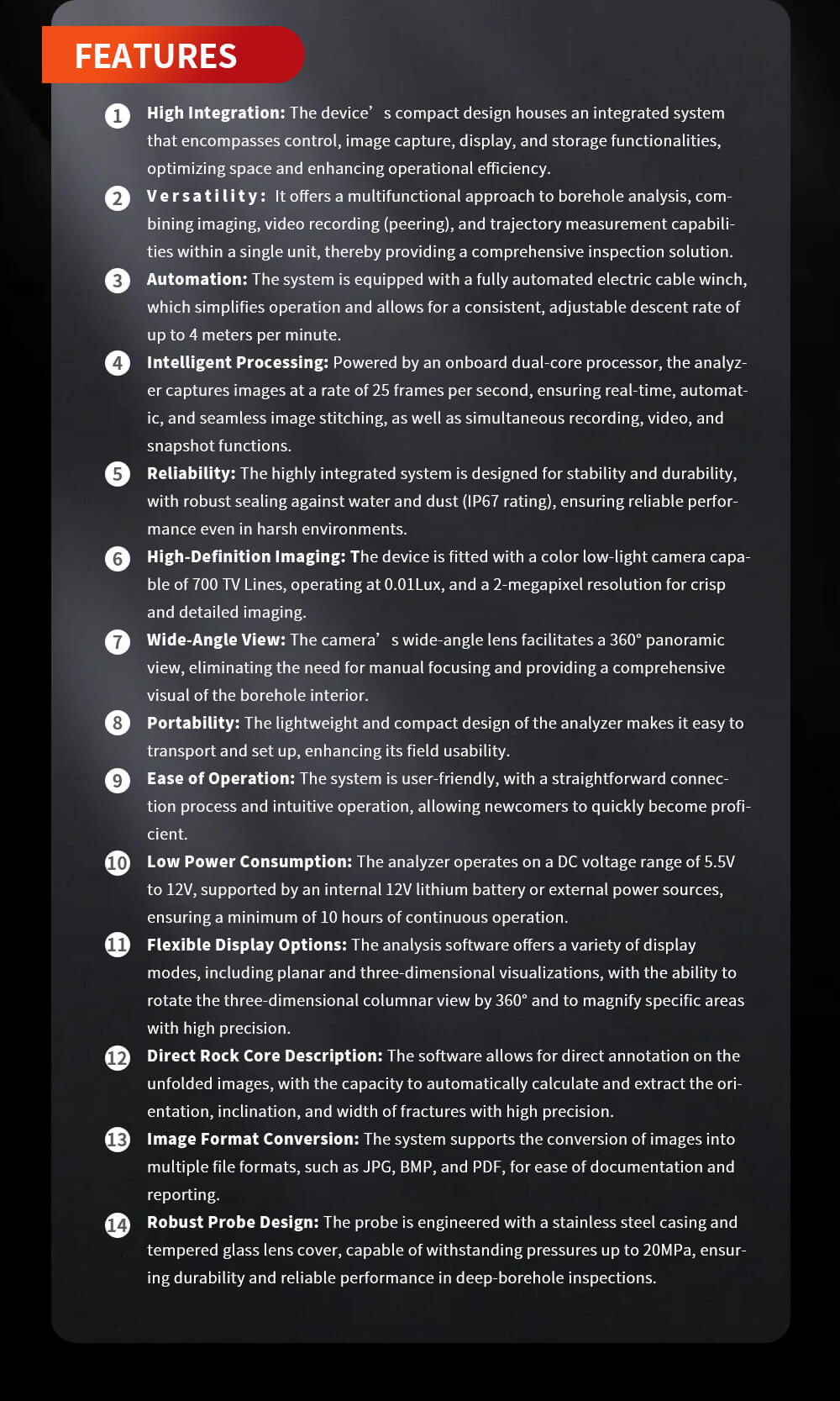 Deep borehole optical televiewer
